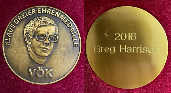 Voek Award for Greg Harrison 2016